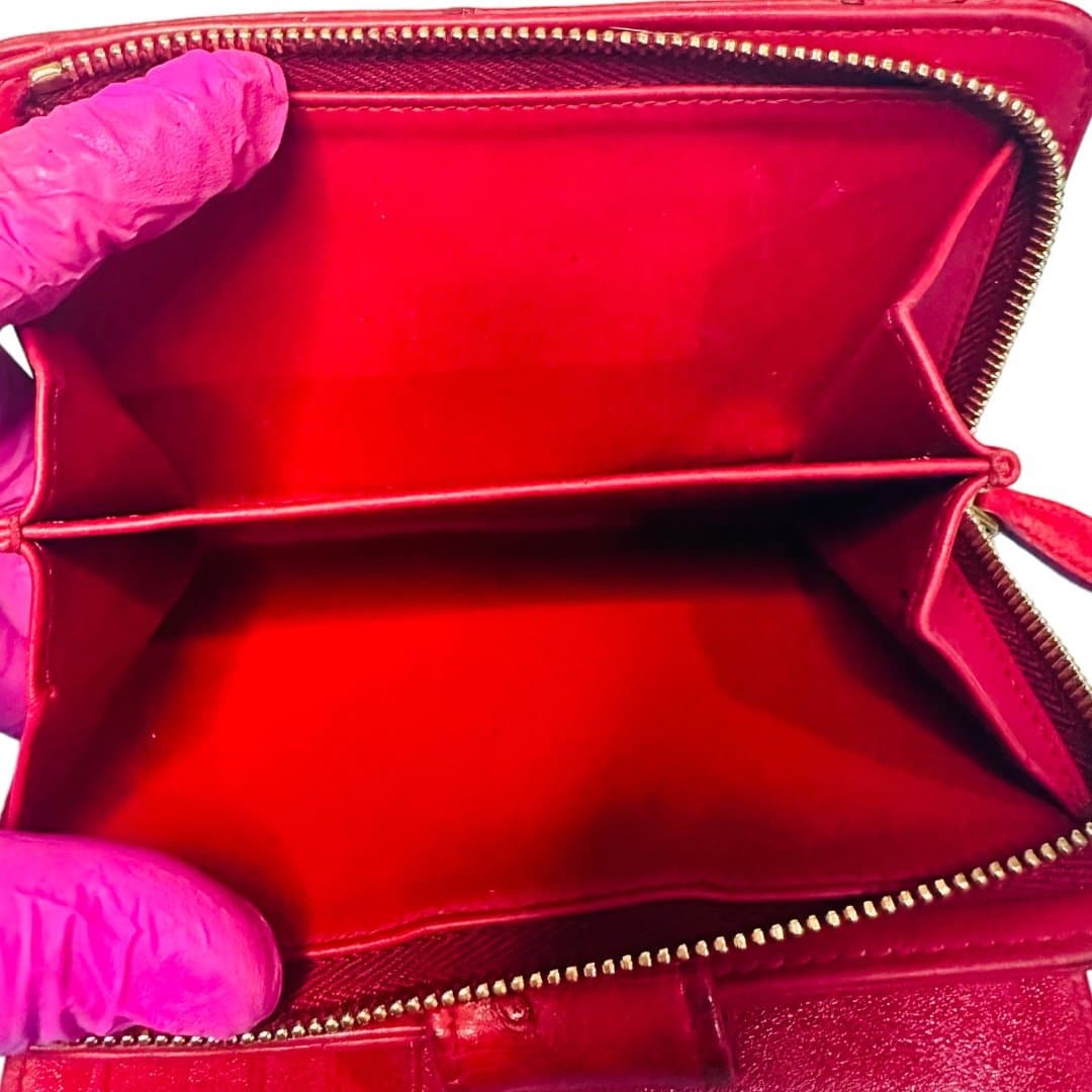 PRADA Red Goldtone Luxury Ostrich Leather Wallet Cardholder w/ COA ~ RARE - Thumbnail 6