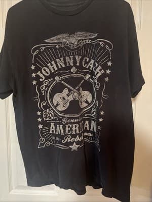 Johnny Cash T-Shirt, Gildan Brand, Size Medium, Black, Short Sleeve - Image 1