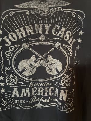 Johnny Cash T-Shirt, Gildan Brand, Size Medium, Black, Short Sleeve - Thumbnail 2
