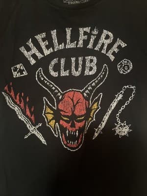 Stranger Things Hellfire Club Womens T-Shirt Size Small Black Netflix TV Series - Thumbnail 3