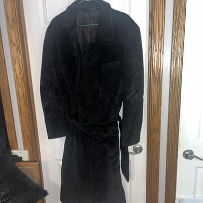 Falcone Blazer Jacket Mens 38 Regular Black Double Breasted Wool Blend Made USA - Image 1