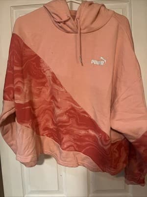 Women’s Pink Xl Puma Hoodie Pink And White Blend - Image 1