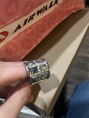 Sterling Silver 925 Marcasite And Ablone Shell Inlay Size 5.5 - Thumbnail 4