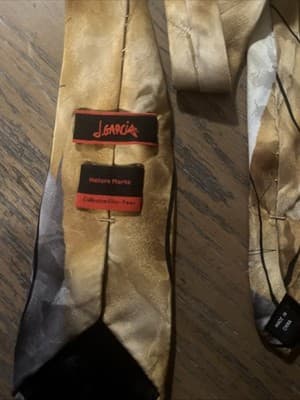 J Garcia Men’s Tie Nature Morte Collection Fifty-Four Gold Gray 59.5” 3.5” NWOT - Thumbnail 3