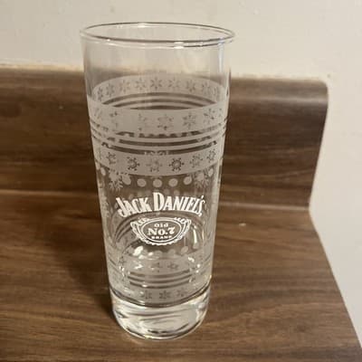 SINGLE JACK DANIELS Highball Glasses Winter Snowflakes Tumbler-EUC - Thumbnail 2