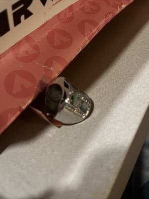 Sterling Silver 925 Marcasite And Ablone Shell Inlay Size 5.5 - Thumbnail 3