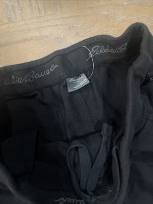 Eddie Bauer Black Men’s Lounge Medium Cotton Polyester Blend Shorts - Thumbnail 2