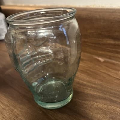 San Miguel Green Recycled Glass 5" Skull Glas Halloween Or Decor - Thumbnail 4