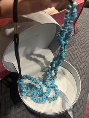 Women’s Turquoise Chip Stone Avenue Brand 2 Tier Necklace - Thumbnail 2