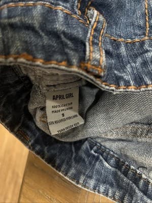 April Girl Juniors Women’s Jean Shorts 100% Cotton Size 9 - Thumbnail 3