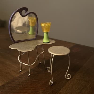 Battat Doll House Vanity & Chair used in American Girl Illuma Rooms With Lamp - Image 1