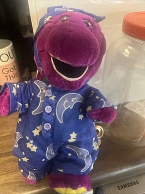 Barney The Dinosaur Night Night Outfit One Piece With Nightime Hat - Image 1