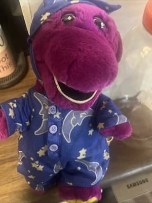 Barney The Dinosaur Night Night Outfit One Piece With Nightime Hat - Thumbnail 2