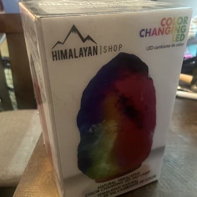 HIMALAYAN SHOP ~ NATURAL HIMALAYAN COLOR CHANGING LED SALT LAMP ~ NEW - Image 1