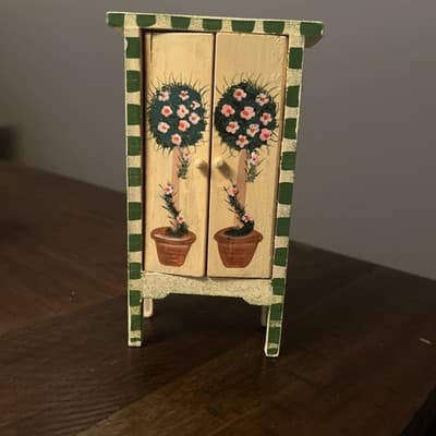 Dollhouse Miniature Painted Cabinet - Image 1