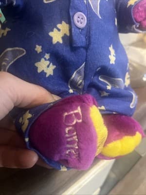 Barney The Dinosaur Night Night Outfit One Piece With Nightime Hat - Thumbnail 3