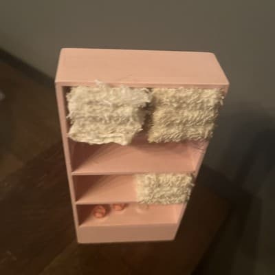 Vintage Dollhouse Pink Bathroom Cabinet Shelf Towels And Bathroom Shelving - Thumbnail 3