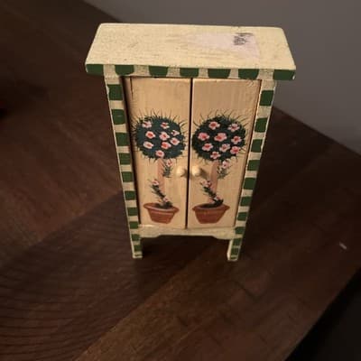 Dollhouse Miniature Painted Cabinet - Thumbnail 3