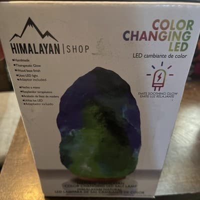 HIMALAYAN SHOP ~ NATURAL HIMALAYAN COLOR CHANGING LED SALT LAMP ~ NEW - Thumbnail 5