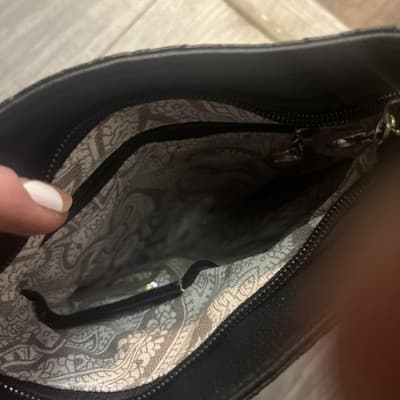 Bella Russo Black Faux Leather Embroidered Crossbody Bag - Thumbnail 2