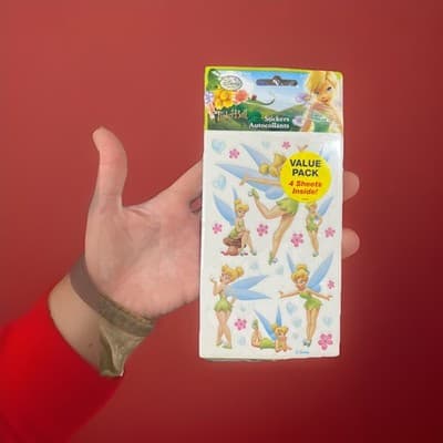 Vintage TINKER BELL Stickers Disney Fairies Lot of 2 - NEW 8 sheets 1990s - Image 1