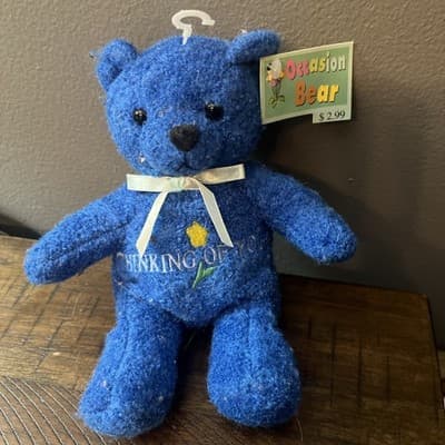 Occasion Bear Blue Plush White Now Thinking Of You NWT - Image 1