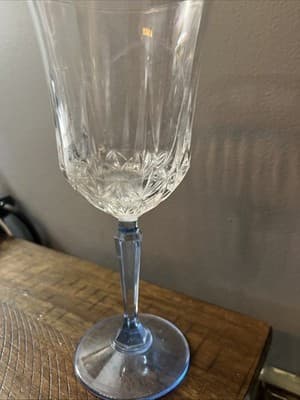 Stemware~~8" Wine Glasses~~Clear Bowl w/Blue Stem & Base~ - Thumbnail 3