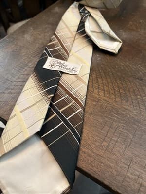 Mr.alberts Mens World Brown, Black Ans Beige Tie - Thumbnail 2
