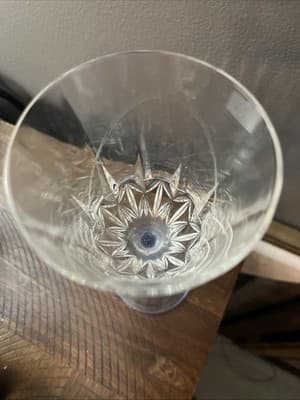 Stemware~~8" Wine Glasses~~Clear Bowl w/Blue Stem & Base~ - Thumbnail 2