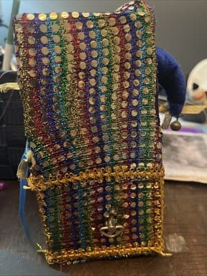 Vintage Porcelain Jester Clown In Wind Up Music Box Blue Melody “Swan Lake” - Thumbnail 4