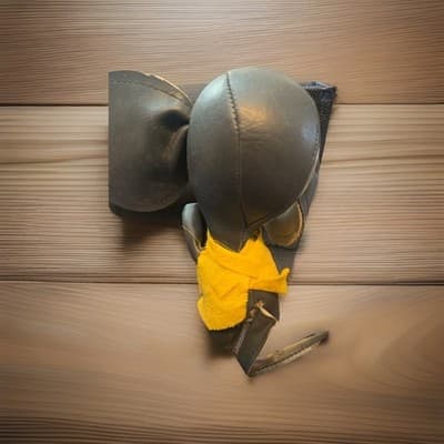 Vintage 1960s Dakin Dream Pets Leather Stuffed Chinese Mouse Without Hat - Thumbnail 3