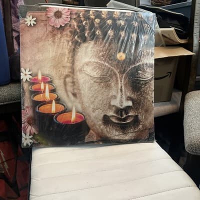 canvas Of Buddha That Lights Up16x16” - Image 1