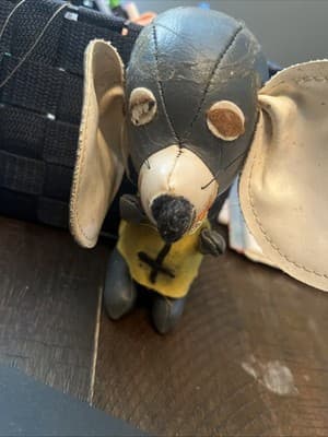 Vintage 1960s Dakin Dream Pets Leather Stuffed Chinese Mouse Without Hat - Thumbnail 2