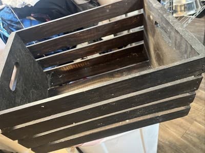 Wooden Crate Dark Walnut Color Rustic Crate 12” X 18” - Thumbnail 2