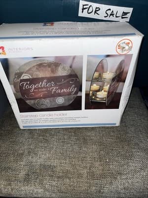 MIDWOOD INTERIORS BY DESIGN STAIR STEP CANDLE HOLDER LIVE GENEROUSLY PRAISE LOUD - Image 1