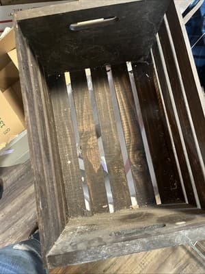 Wooden Crate Dark Walnut Color Rustic Crate 12” X 18” - Thumbnail 3