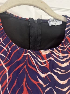 Womens M Icon Swim Wear Full Piece Zip Back Sleeves - Thumbnail 2