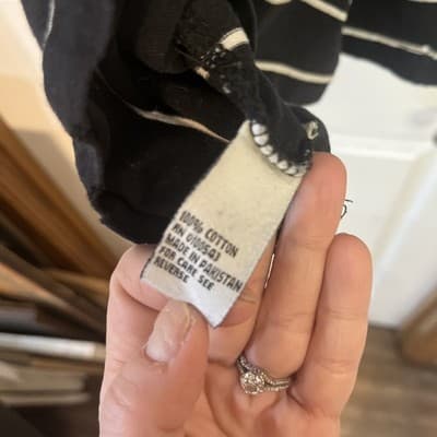 mens Evolution Brand Size XL Black And White Striped Long Sleeve Crew Neck - Thumbnail 4