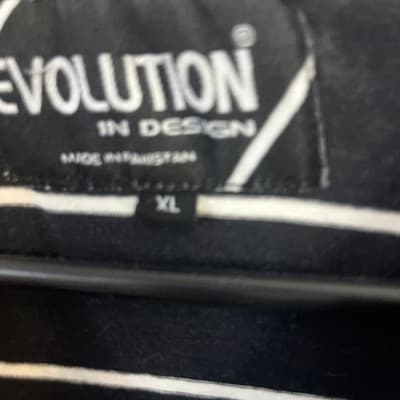 mens Evolution Brand Size XL Black And White Striped Long Sleeve Crew Neck - Thumbnail 2