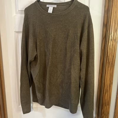 mens Xl Geoffrey Beene Green Long Slwwvw Sweater Acrylic - Image 1