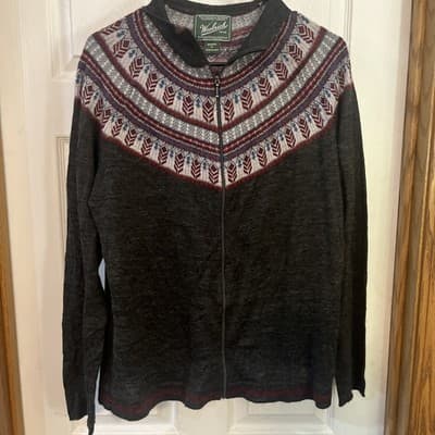 womens XL Woolrich Long Sleeve Zip Up Acrylic/wool Mix Lightweight - Image 1