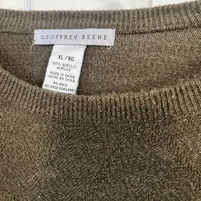 mens Xl Geoffrey Beene Green Long Slwwvw Sweater Acrylic - Thumbnail 3