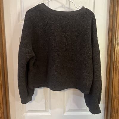 womens polyester fleece Crop Top Swearer Brown Size Small Fantastic Fawn Brand - Thumbnail 3