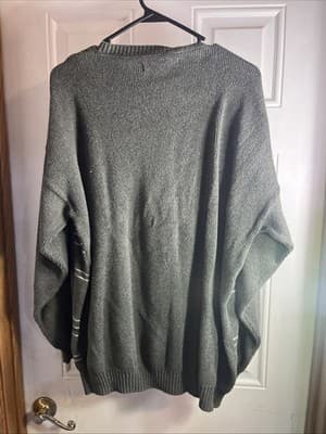 Croft and barrow Mens Sz XL Long Sleeve VNeck Sweater Pullover Green Tan Window - Thumbnail 4