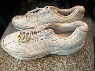 FILA Memory Workshift Slip Resistant Sneaker, Women's Size 12W Color White - Thumbnail 4