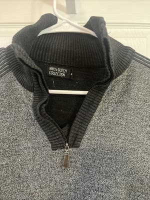 mens medium sweater Gray And Black From Mark And Dutch Collection 1/4 Zip - Thumbnail 3