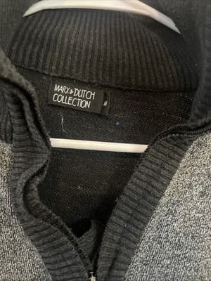 mens medium sweater Gray And Black From Mark And Dutch Collection 1/4 Zip - Thumbnail 2