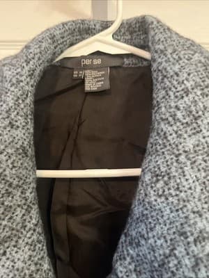 Per Se Womens Wool Short Blue Jacket Size 10 Zip Up - Thumbnail 2