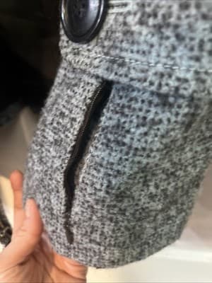 Per Se Womens Wool Short Blue Jacket Size 10 Zip Up - Thumbnail 5