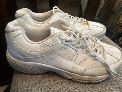 FILA Memory Workshift Slip Resistant Sneaker, Women's Size 12W Color White - Thumbnail 3